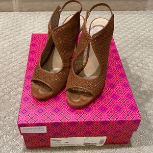 Tory Burch Elinor 105mm sandal suede brown leather